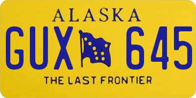 AK license plate GUX645