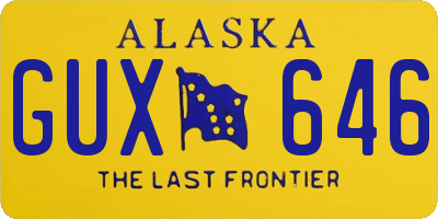 AK license plate GUX646