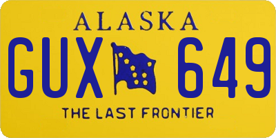 AK license plate GUX649