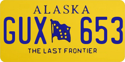 AK license plate GUX653