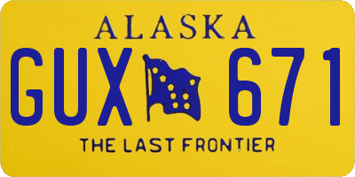 AK license plate GUX671