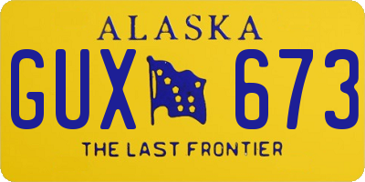 AK license plate GUX673