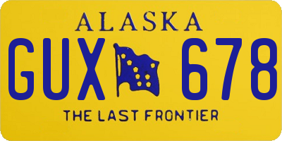 AK license plate GUX678