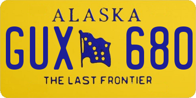 AK license plate GUX680