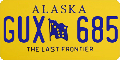 AK license plate GUX685
