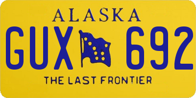 AK license plate GUX692