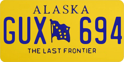 AK license plate GUX694