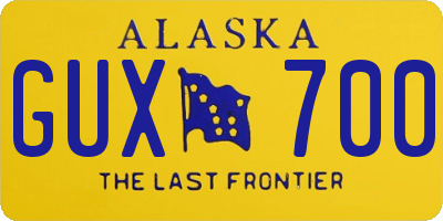 AK license plate GUX700