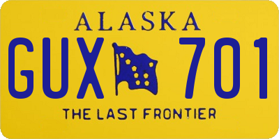 AK license plate GUX701