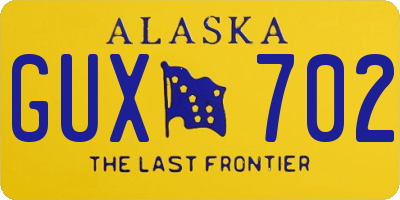 AK license plate GUX702