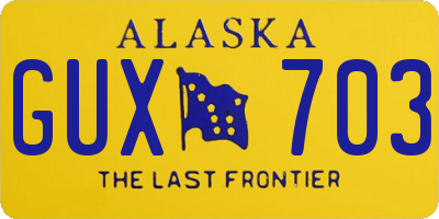 AK license plate GUX703