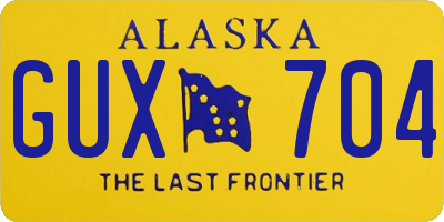 AK license plate GUX704