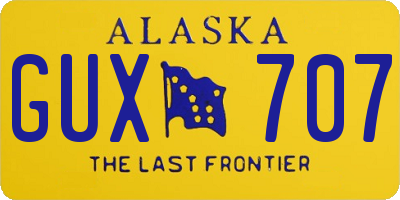 AK license plate GUX707