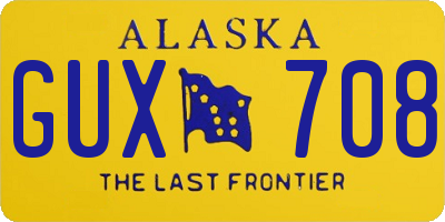 AK license plate GUX708