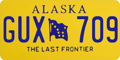 AK license plate GUX709