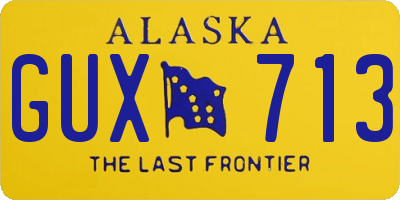 AK license plate GUX713