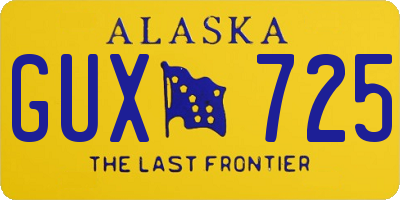 AK license plate GUX725