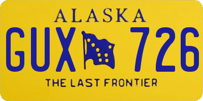 AK license plate GUX726