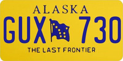 AK license plate GUX730