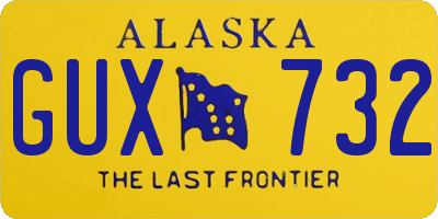 AK license plate GUX732