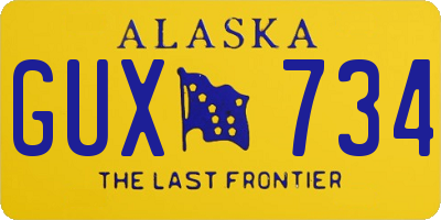 AK license plate GUX734