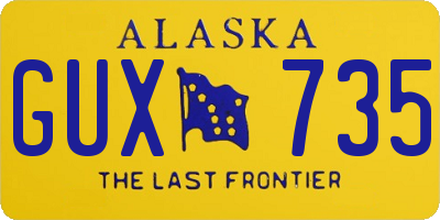 AK license plate GUX735