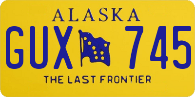 AK license plate GUX745