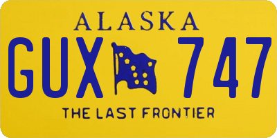 AK license plate GUX747