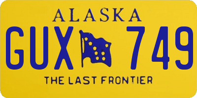 AK license plate GUX749