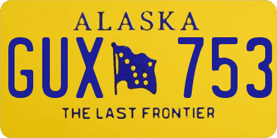 AK license plate GUX753