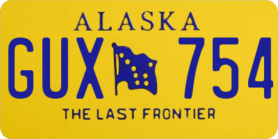 AK license plate GUX754