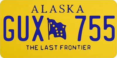 AK license plate GUX755