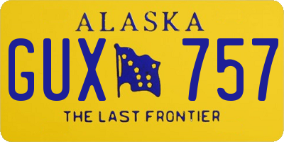 AK license plate GUX757