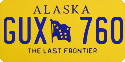 AK license plate GUX760