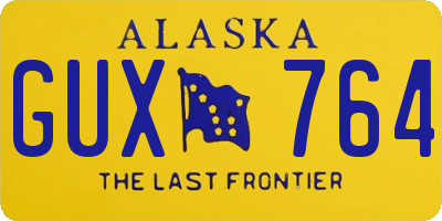 AK license plate GUX764