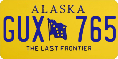 AK license plate GUX765