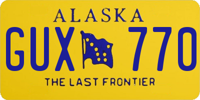 AK license plate GUX770