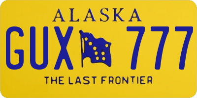 AK license plate GUX777