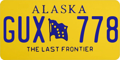 AK license plate GUX778