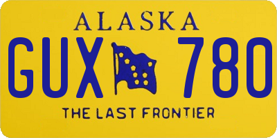 AK license plate GUX780