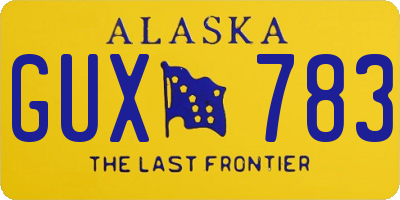 AK license plate GUX783