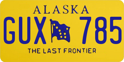 AK license plate GUX785