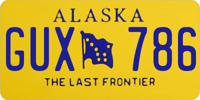 AK license plate GUX786