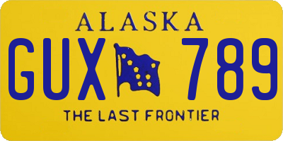 AK license plate GUX789