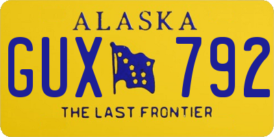 AK license plate GUX792