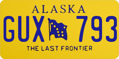 AK license plate GUX793