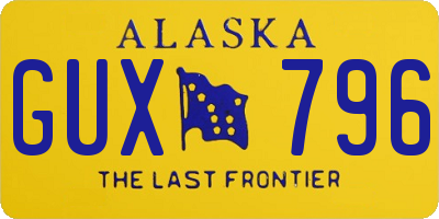 AK license plate GUX796