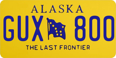 AK license plate GUX800