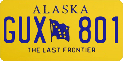 AK license plate GUX801