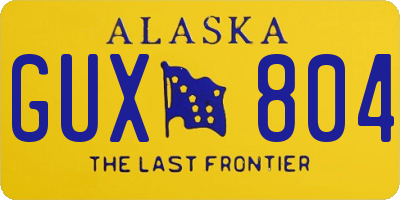 AK license plate GUX804